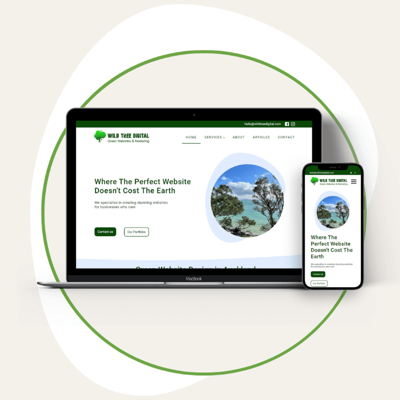 Green Website Designed for Laptop and Mobile